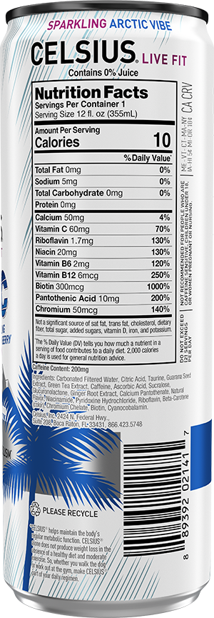 Sparkling Arctic Vibe – Product's Back Label