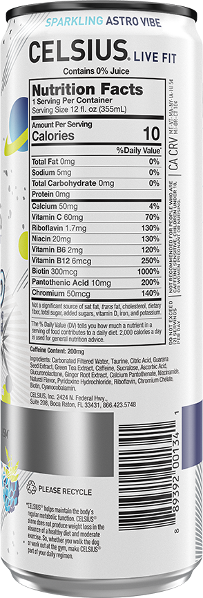 Sparkling Astro Vibe – Product's Back Label